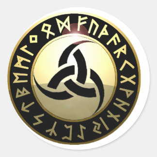 Triple Horn von Odin Runder Aufkleber
