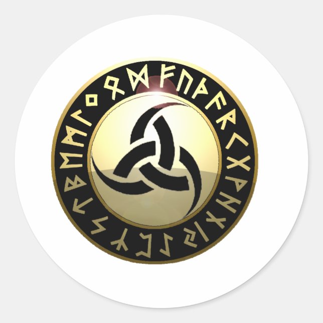 Triple Horn von Odin Runder Aufkleber (Vorderseite)