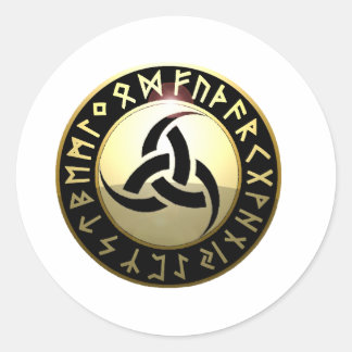 Triple Horn von Odin Runder Aufkleber