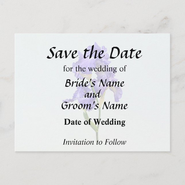 Triple Lila Iris Ankündigungspostkarte (Vorderseite)