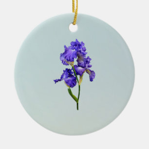 Triple Lila Iris Keramik Ornament