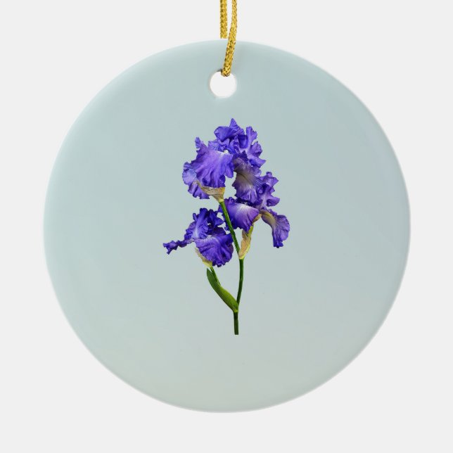 Triple Lila Iris Keramik Ornament (Vorne)