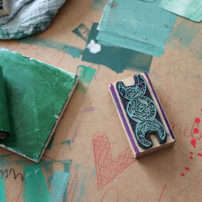 Triple Mond Göttin Symbol Blume Gummistempel (Von Creator hochgeladen)