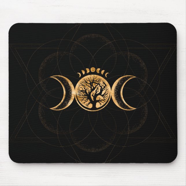 Triple Moon - Baum des Lebens Ornament Mousepad (Vorne)