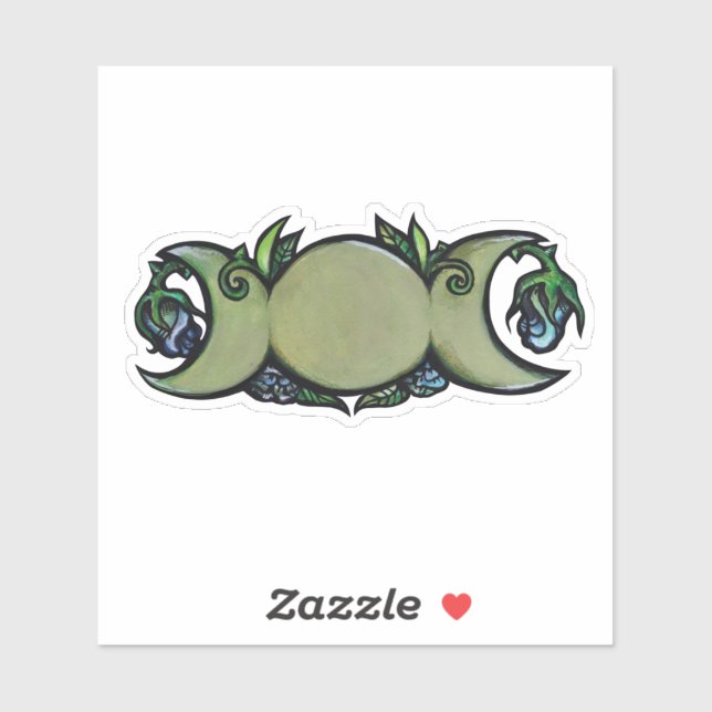 Triple Moon Bloom – Botanical Wiccan Symbol   Aufkleber (Blatt)