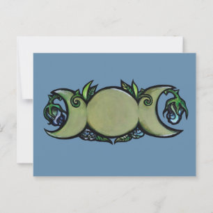 Triple Moon Bloom - Botanisches wickanisches Symbo Postkarte