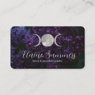 Triple Moon Dark Floral Business Card Visitenkarte