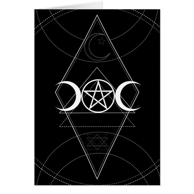 Triple Moon Geometry Pentagram Wicca Geburtstag (Vorne)