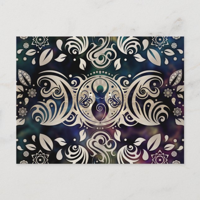 Triple Moon Goddess Moonlight lila #1 Postkarte (Vorderseite)