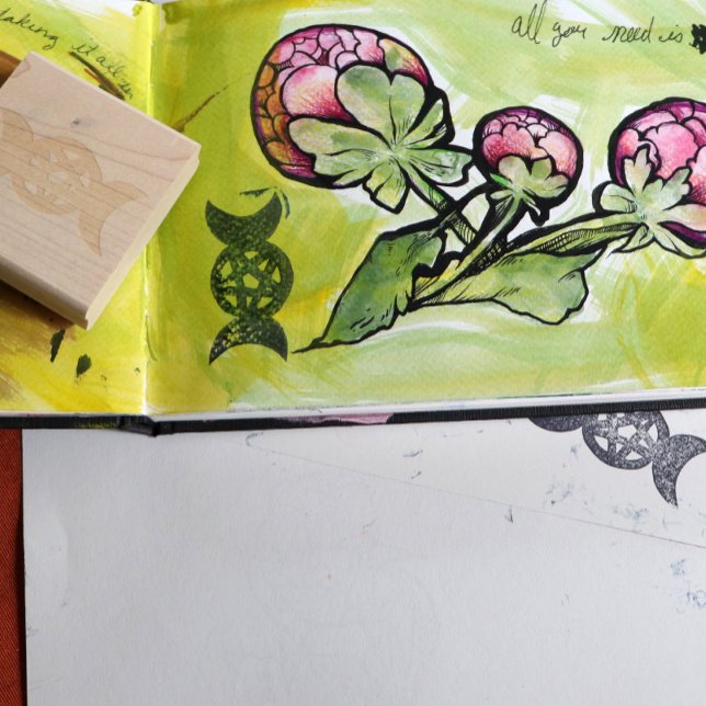 Triple Moon Goddess Pentagram Gummistempel (Von Creator hochgeladen)