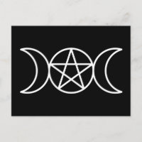 Triple Moon Goddess Pentagramm Postcard