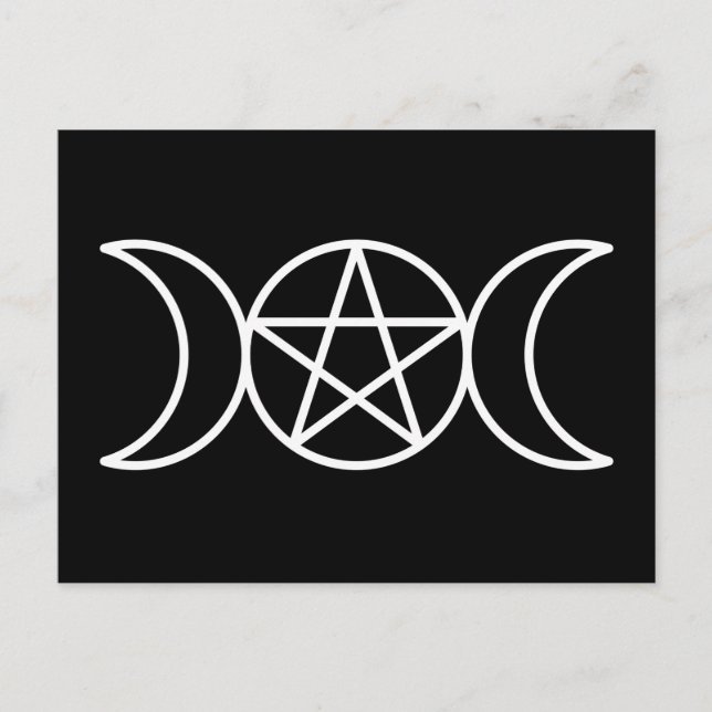 Triple Moon Goddess Pentagramm Postcard Postkarte (Vorderseite)