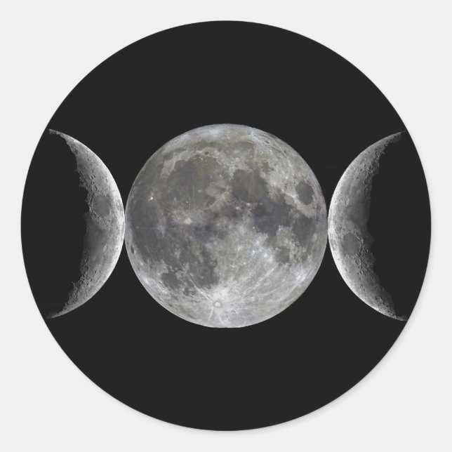 Triple Moon Goddess Runder Aufkleber (Vorderseite)