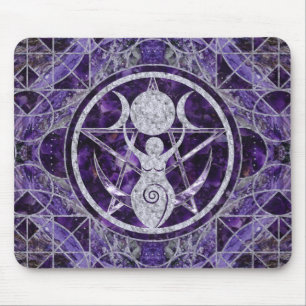 Triple Moon - Göttin - Amethyst und Silber Mousepad