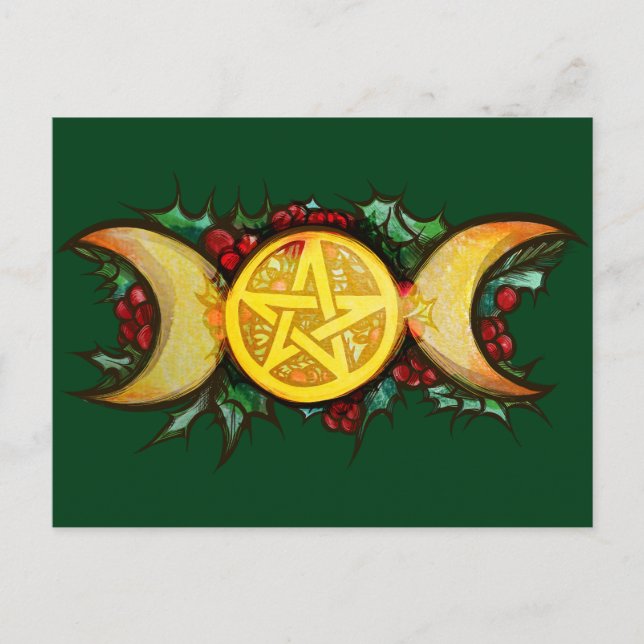 Triple Moon Holly Weihnachten Art (Vorderseite)