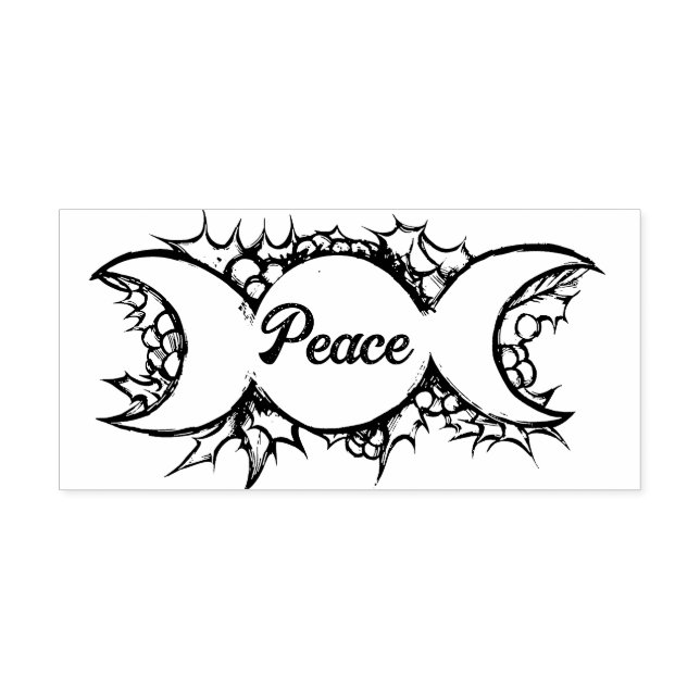 Triple Moon Holly Weihnachten Art Permastempel (Design)