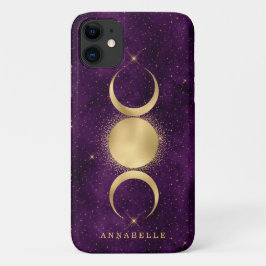 Triple Moon Lila Starry Sky Personalisiert Case-Mate iPhone Hülle