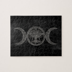 Triple Moon mit Pentagram und Baum Puzzle