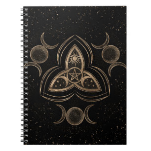 Triple Moon Ornament mit Pentagram Notizblock