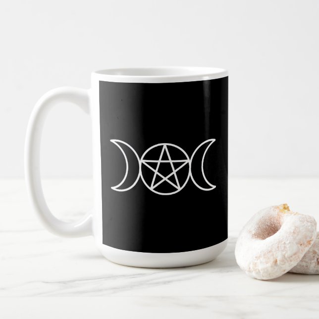 Triple Moon Pentagramm Goddess Kaffeetasse (Mit Donut)