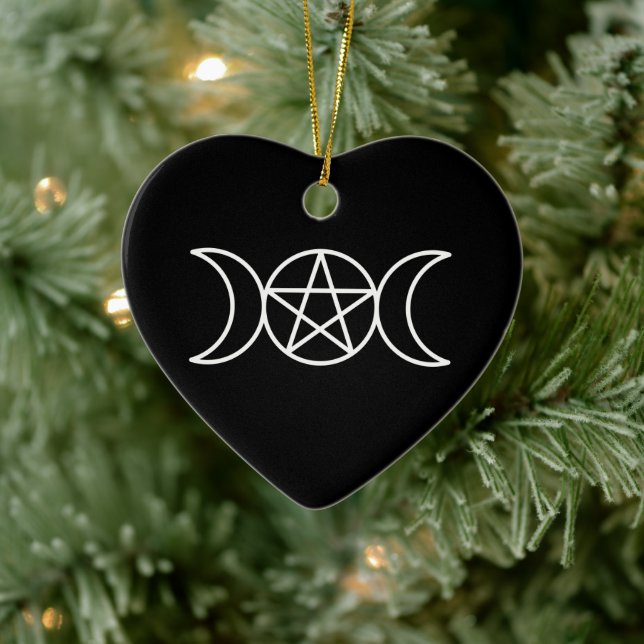 Triple Moon Pentagramm Goddess Keramik Ornament (Baum)