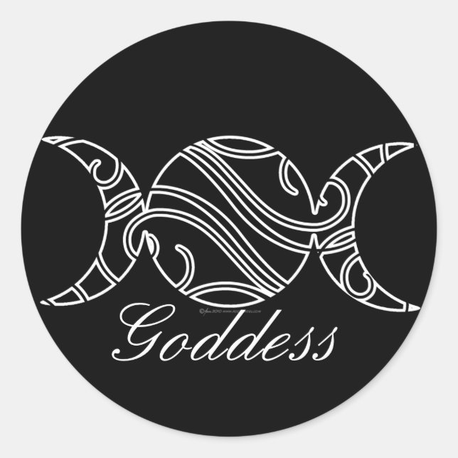 Triple Moon Scrollwork Runder Aufkleber (Vorderseite)