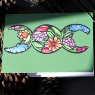 Triple Moon Symbol Bloom Karte