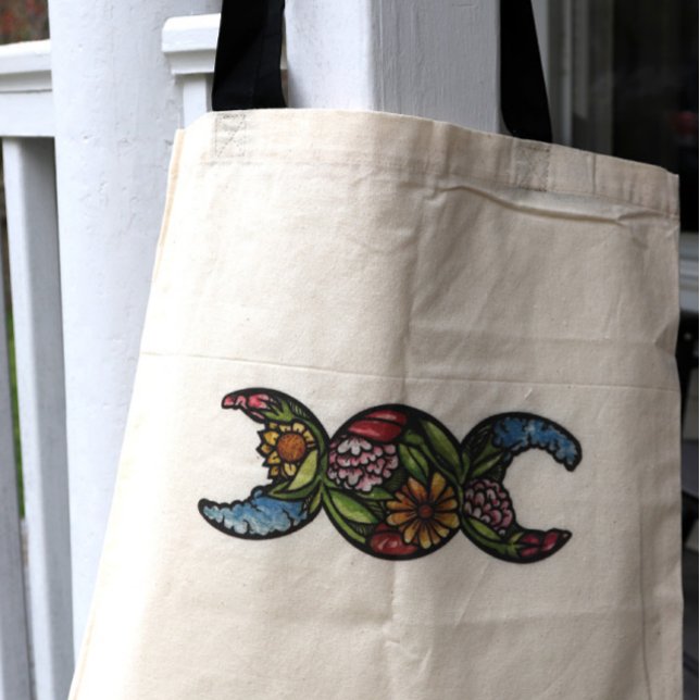 Triple Moon Symbol Bloom Tragetasche (Von Creator hochgeladen)