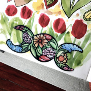 Triple Moon Symbol grüne Hexe Aufkleber