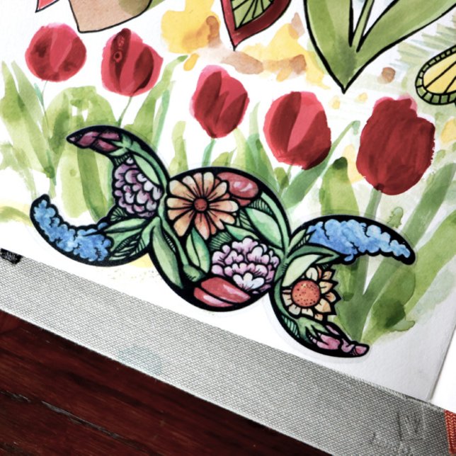 Triple Moon Symbol grüne Hexe Aufkleber (Von Creator hochgeladen)