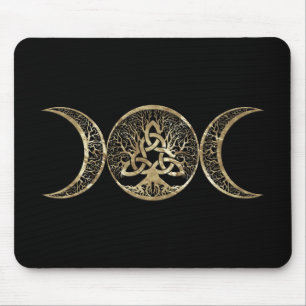 Triple Moon Tree of Life Triquetra Mousepad