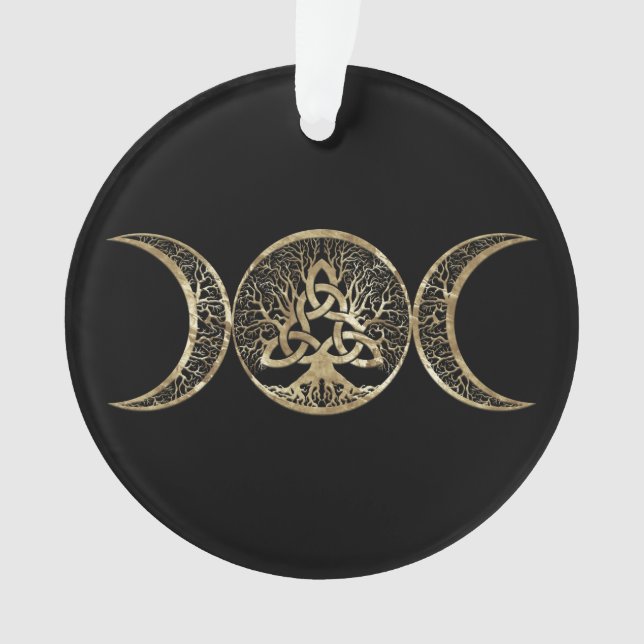 Triple Moon Tree of Life Triquetra Ornament (Vorderseite)