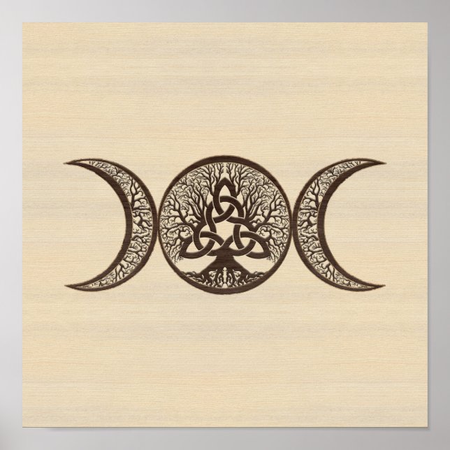 Triple Moon Tree of Life Triquetra Poster (Vorne)