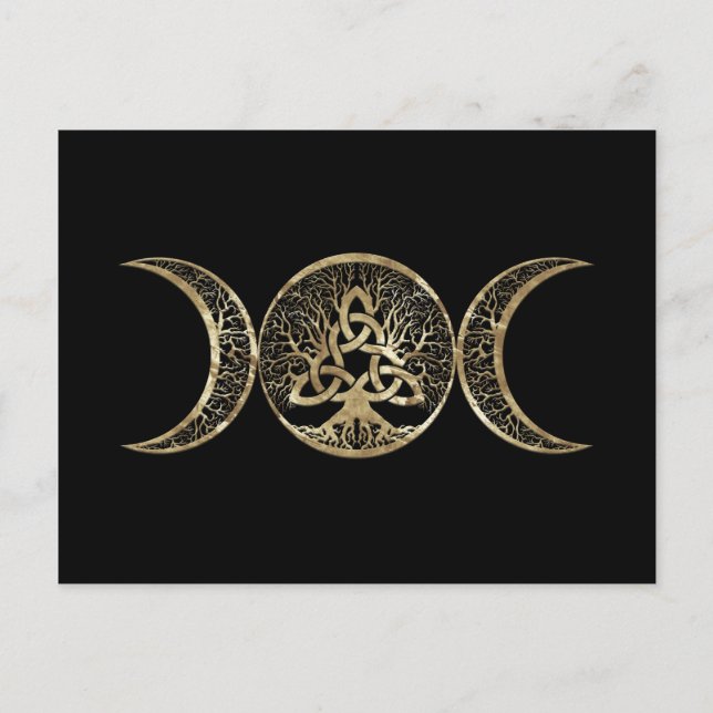 Triple Moon Tree of Life Triquetra Postkarte (Vorderseite)