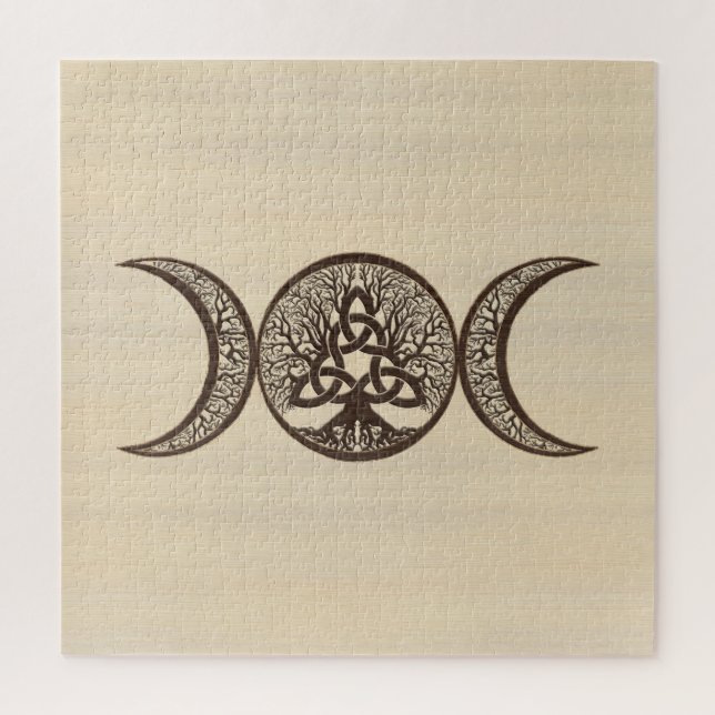 Triple Moon Tree of Life Triquetra Puzzle (Vertikal)