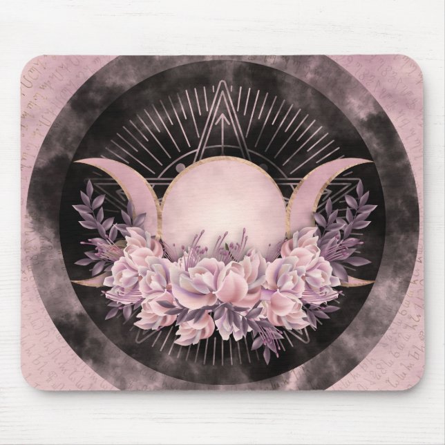 Triple Moon - Triple Goddess - Gentle Floral Mousepad (Vorne)