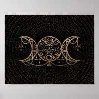 Triple Moon - Triple Goddess Gold und Schwarz