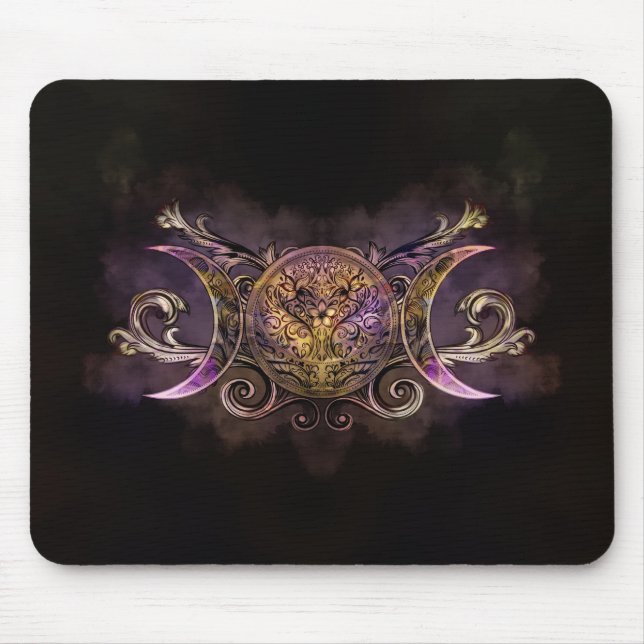 Triple Moon - Triple Goddess - Mitternachtsschimme Mousepad (Vorne)
