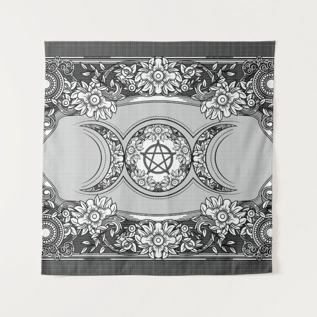 Triple Moon - Triple Goddess Ornament Wandteppich (Vorderseite)