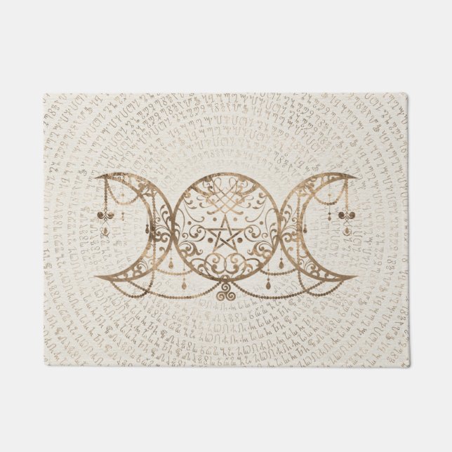 Triple Moon - Triple Goddess Pastel Gold Fußmatte (Vorderseite)