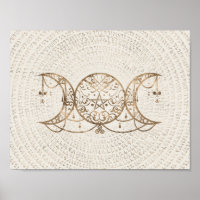 Triple Moon - Triple Goddess Pastel Gold