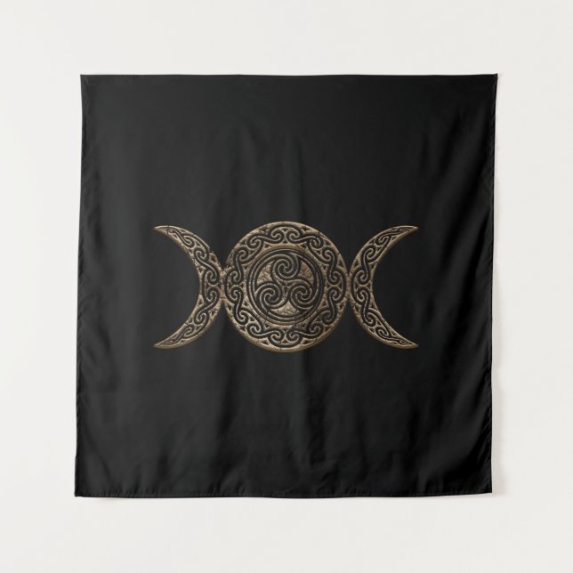Triple Moon - Triple Goddess - Triskelion Wandteppich (Vorderseite)