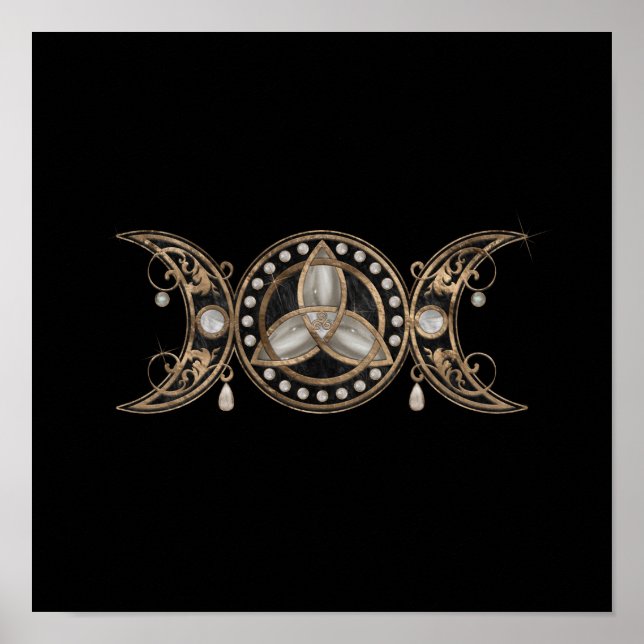 Triple Moon Triquetra Mutter von Pearl Poster (Vorne)
