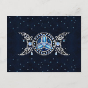 Triple Moon Triquetra Ornament mit Moonstone Postkarte