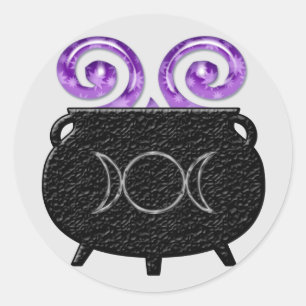Triple Moon Witch Brew Cauldron Stickers
