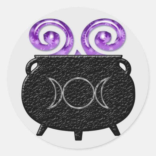 Triple Moon Witch Brew Cauldron Stickers (Vorderseite)