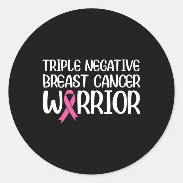 Triple Negative Breast Cancer Awareness Warrior Pi Runder Aufkleber (Vorderseite)