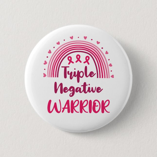 Triple Negative Krieger Brustkrebs Rainbow Button (Vorderseite)