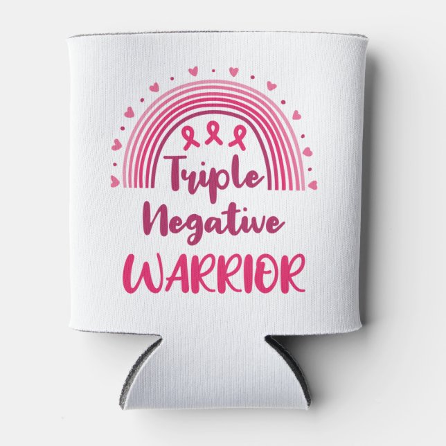 Triple Negative Krieger Brustkrebs Rainbow Dosenkühler (Vorderseite)