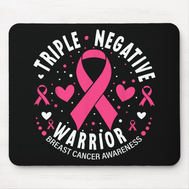 Triple Negative Krieger rosa Herzkrebs A Mousepad (Vorne)